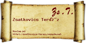 Zsatkovics Teréz névjegykártya